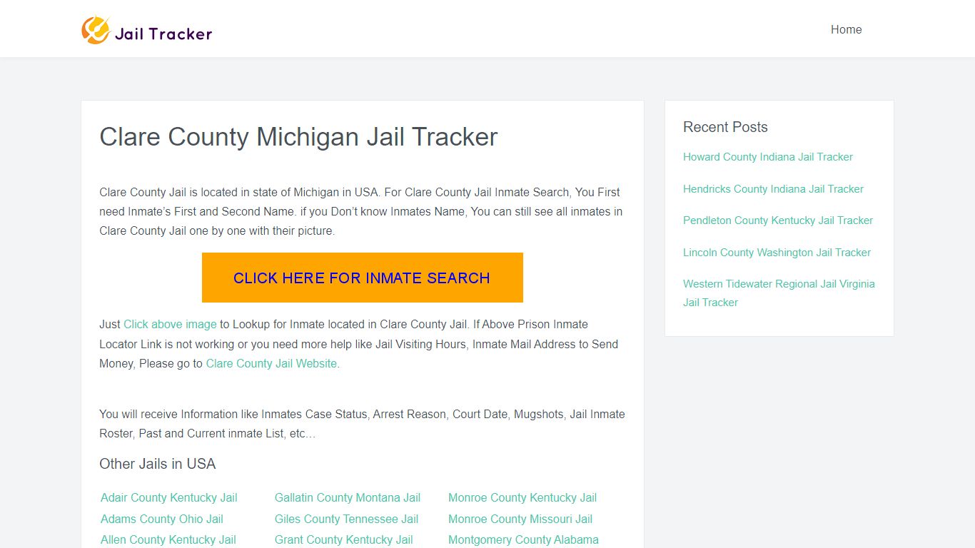 Clare County Michigan Jail Tracker - Inmate Search Online